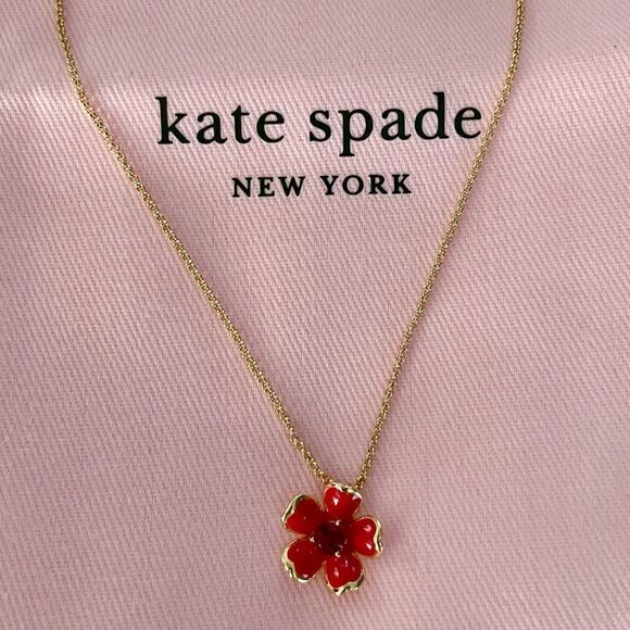 NWT Kate Spade Blushing Blooms Pendant Necklace - Picture 1 of 8